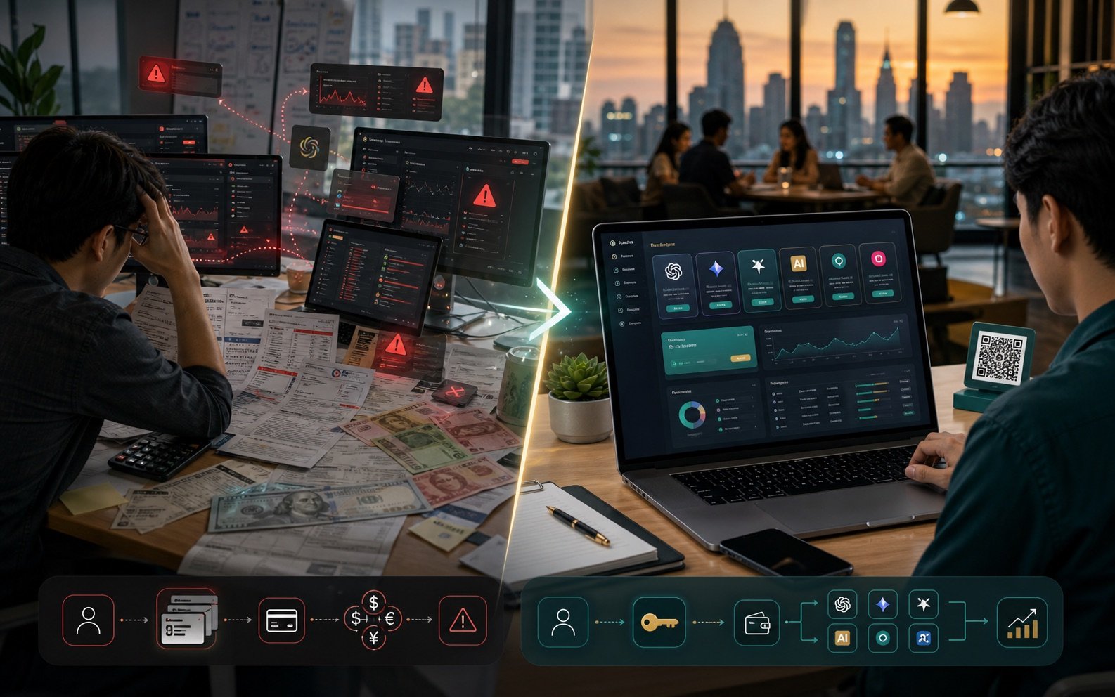 AI API wallet before and after for a Thai agency