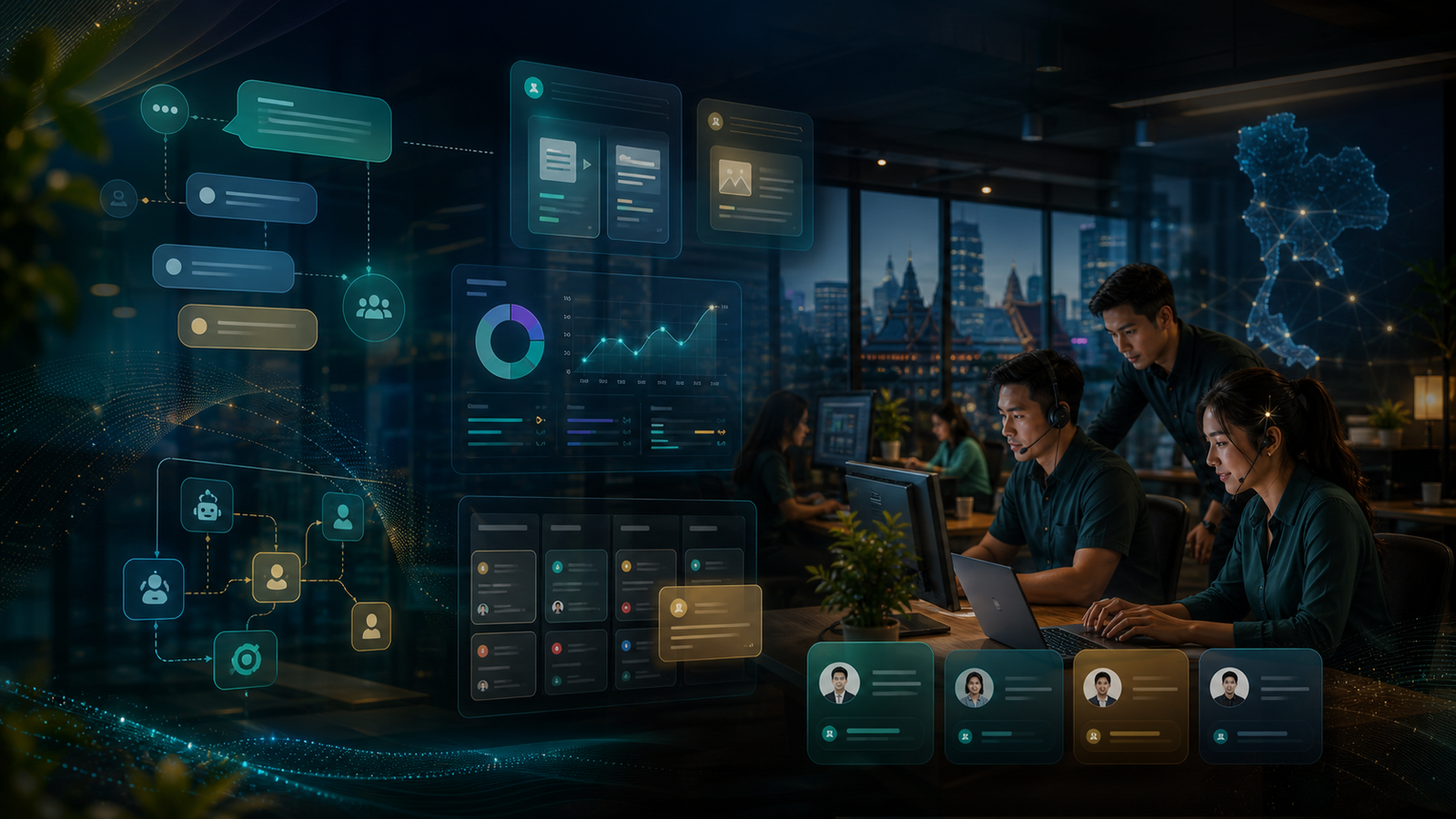 AI automation background for Thai SMEs